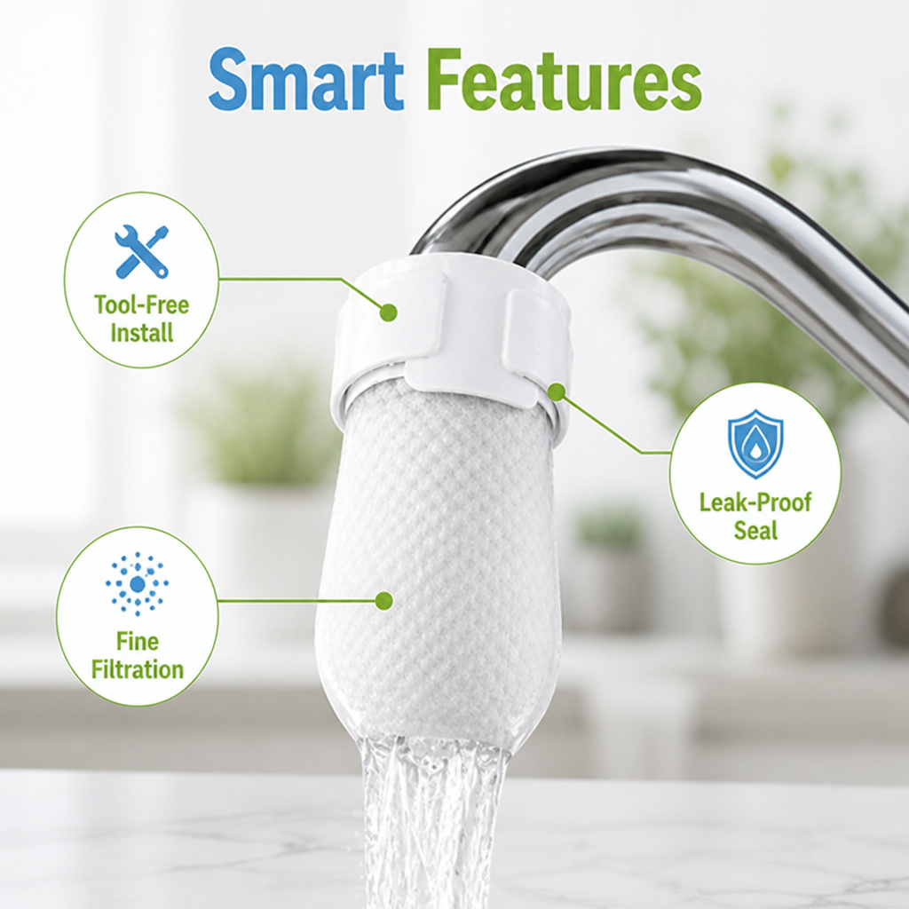 AquaVelle™ Faucet Filter — Experience Splash-Free, Crystal-Clear Water That Protects Your Family Every Day