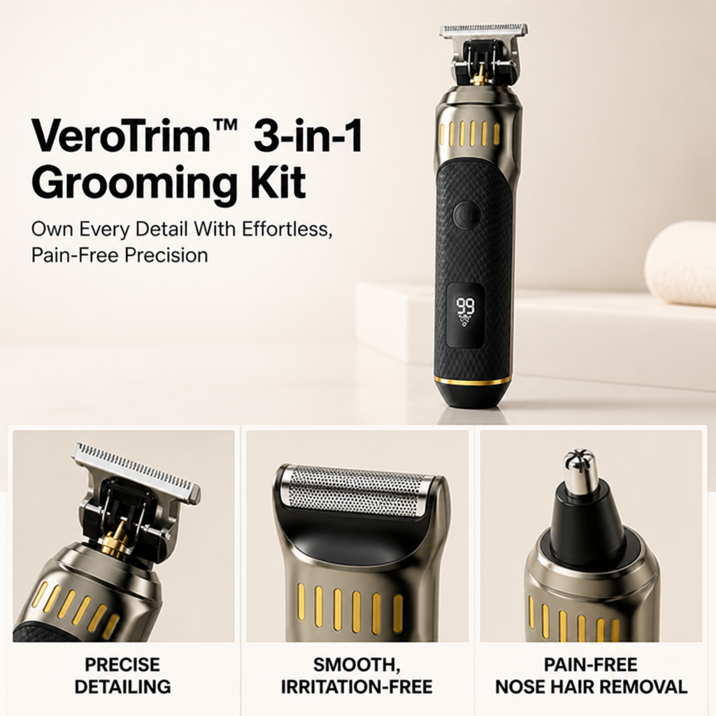 VeroTrim™ 3-in-1 Grooming Kit — Own Every Detail With Effortless, Pain-Free Precision