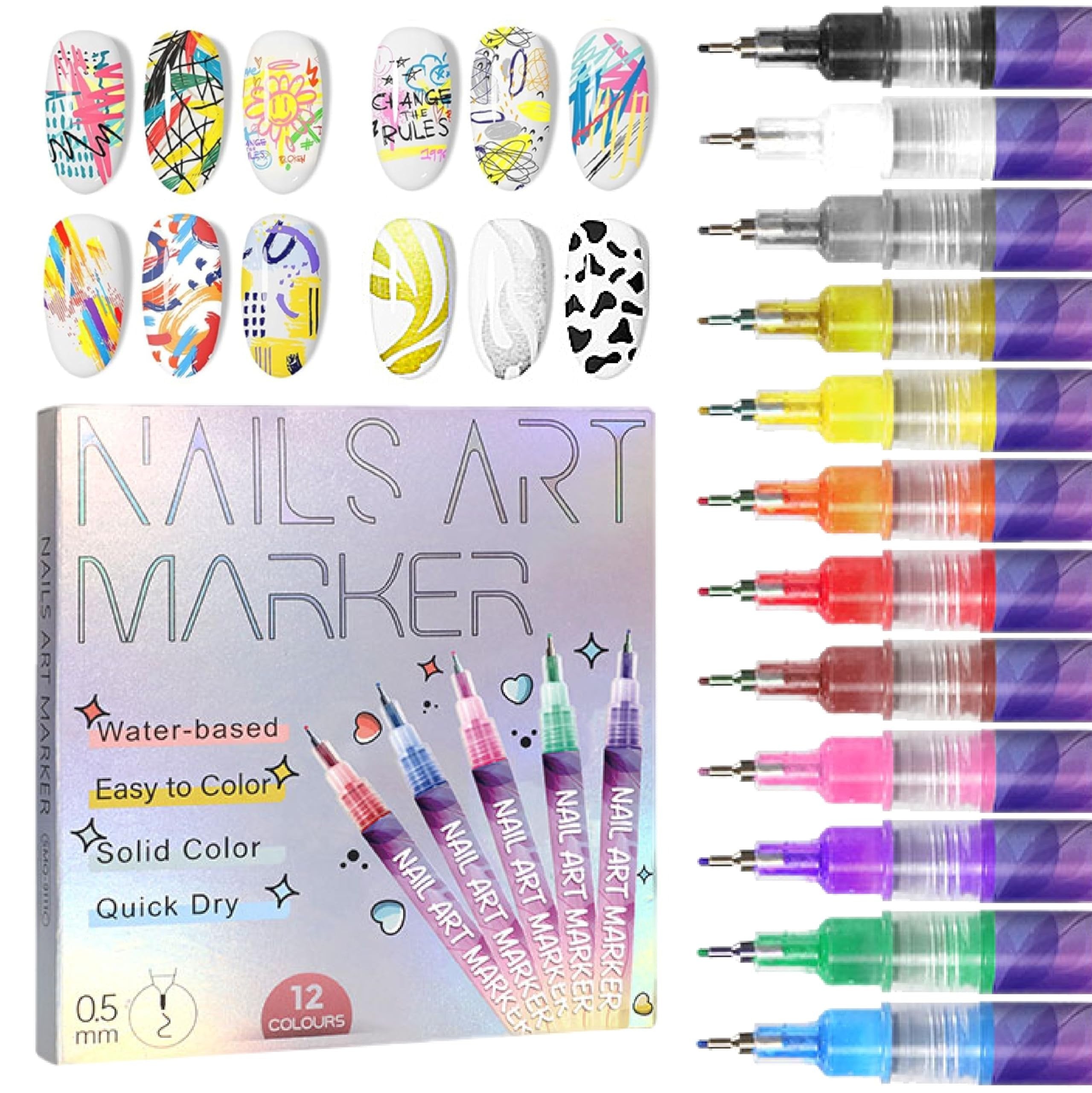 LumaFizz™ 12-Color Nail Art Pen Set — Ignite Bold, Head-Turning Nails That Showcase Your True Style