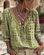 LunaFleur™ Dot Blouse — Flaunt Your Feminine Glow with Effortless Comfort and Style
