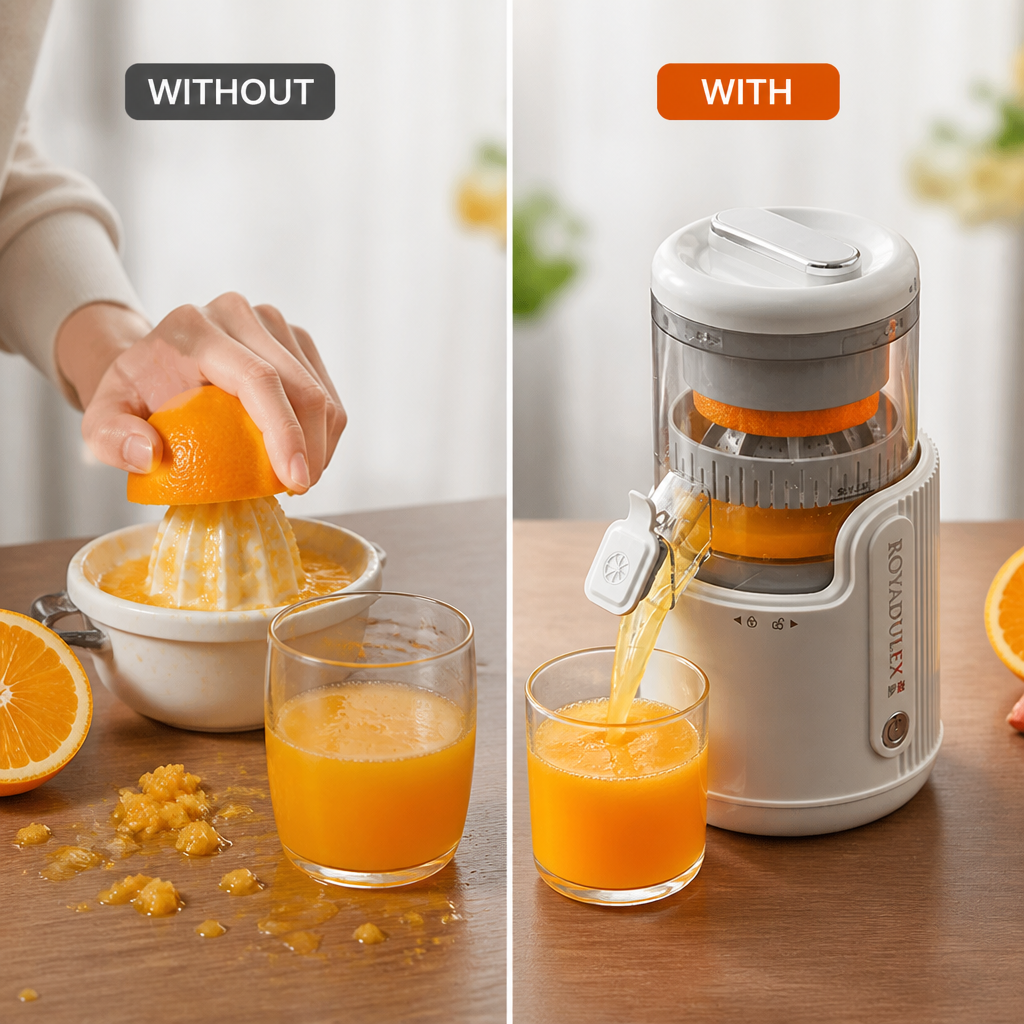 VersaJuicePro™ — Effortless Fresh Juice That Powers Your Day and Clears Your Mess