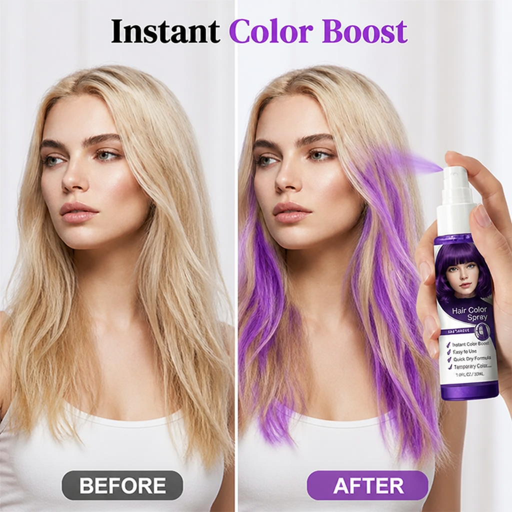 VibranceRush™ Temporary Hair Color Spray — Ignite Instant Confidence with Effortless, Damage-Free Color