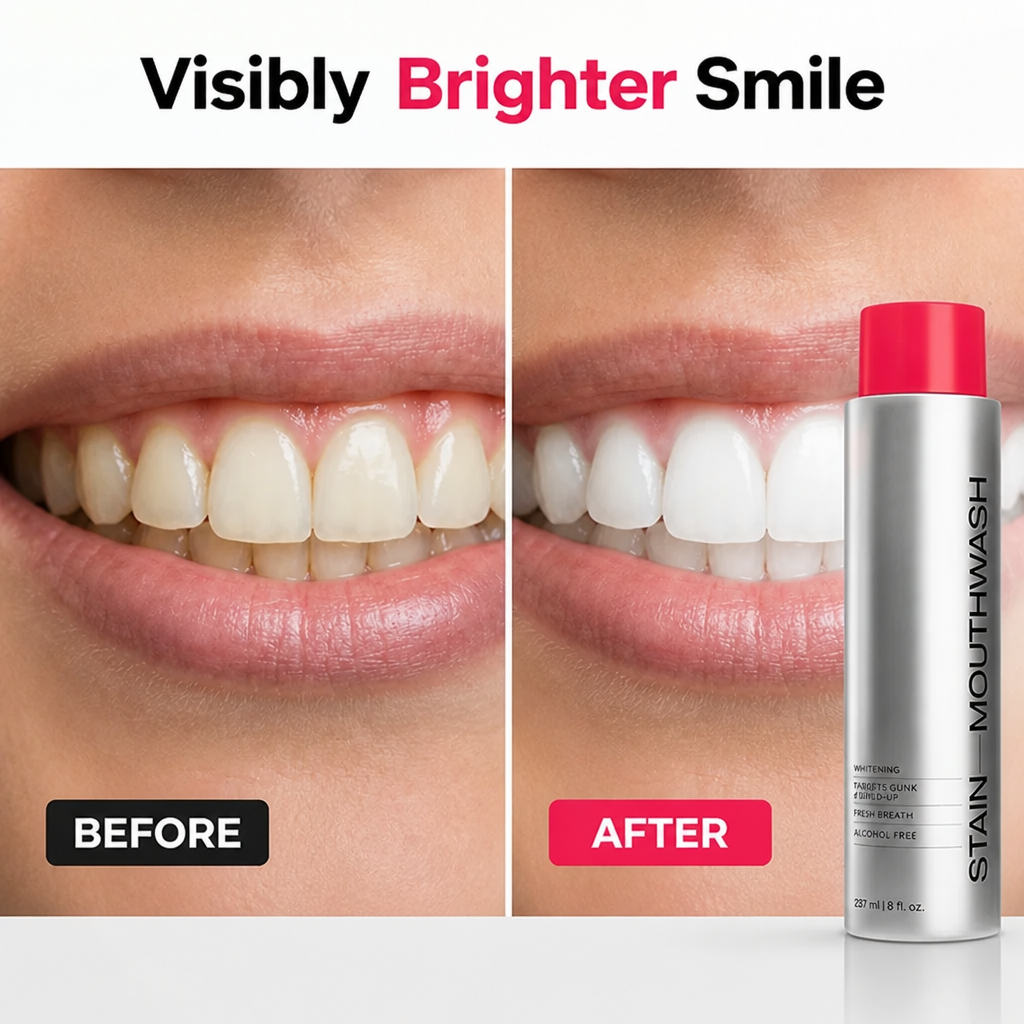 BrightRinse™ — Rinse Away Coffee Stains for a Cleaner, Brighter-Looking Smile