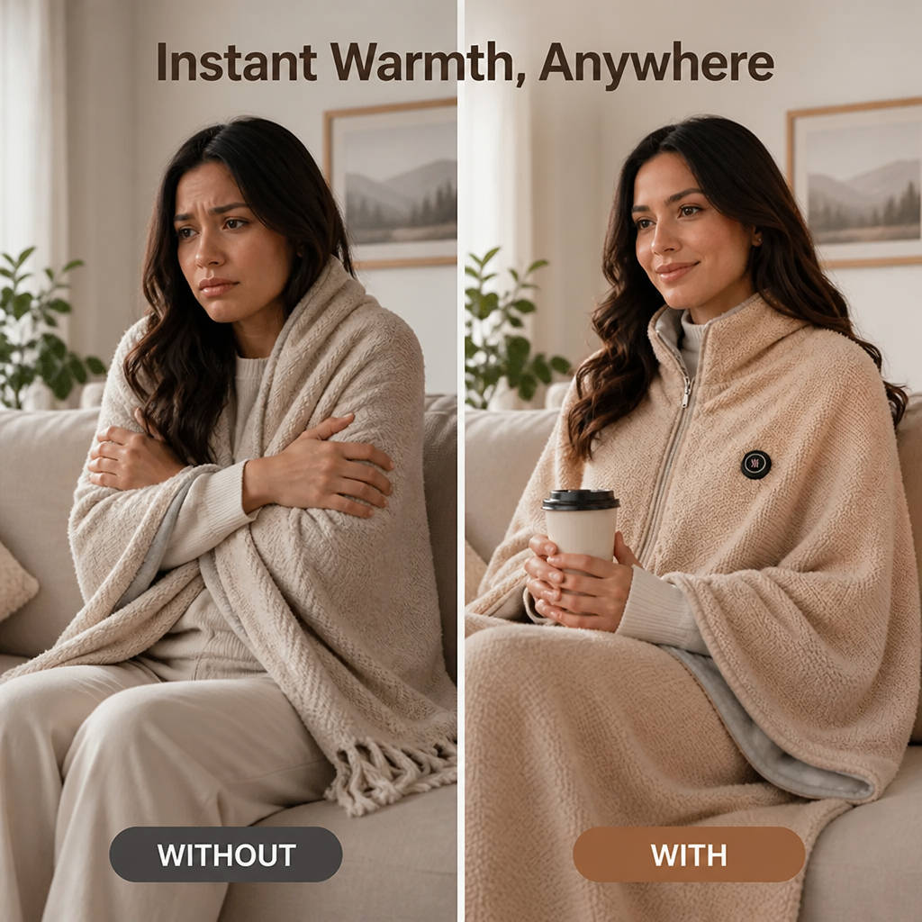 LumiFleece™ — Your On-the-Go Wrap of Instant, Blissful Warmth