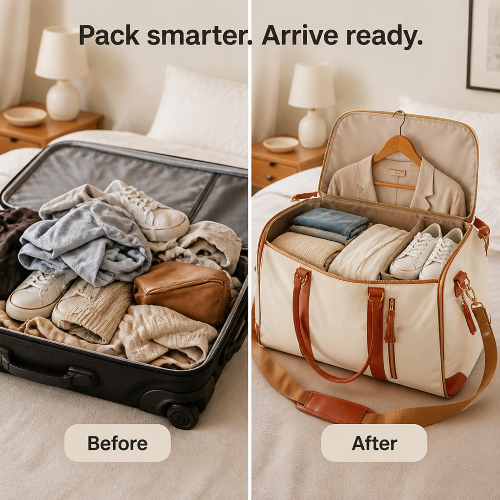 FreshFold™ — Arrive ready to go, with fresh-looking outfits and less travel stress