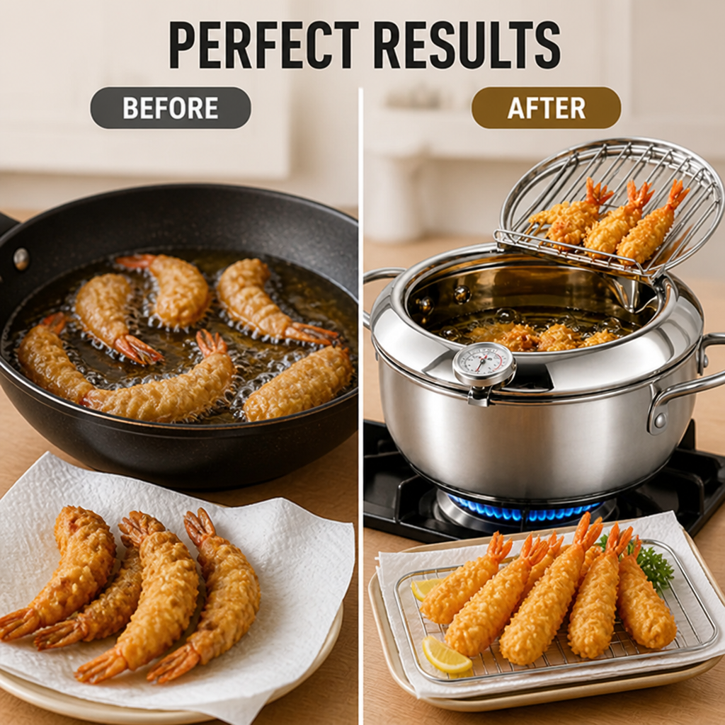 Crispora™ Stainless Steel Fryer — Unlock Crispy, Light, Restaurant-Quality Fries Every Time