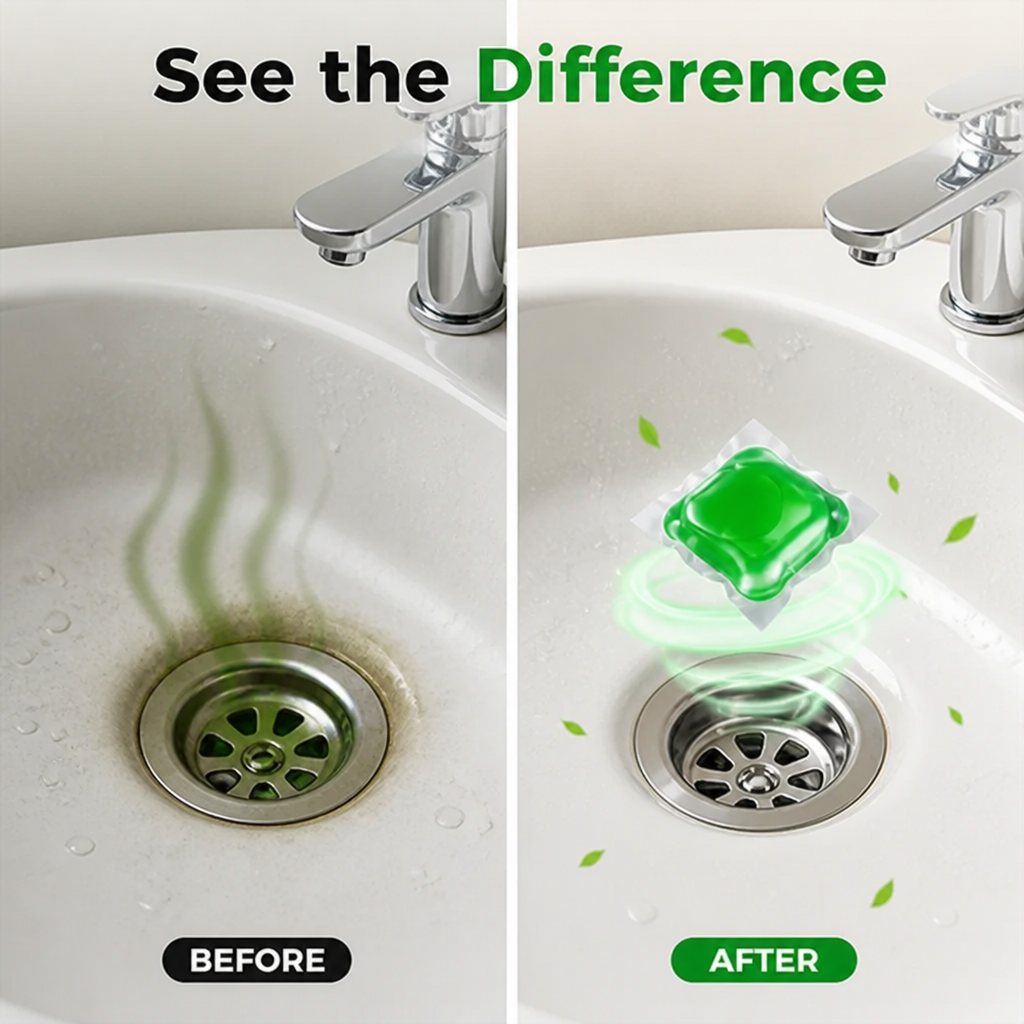 FreshMist™ Pods — Instantly Erase Drain Odors and Bask in Pure, Effortless Freshness