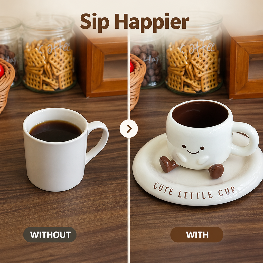 VelariJoy™ Cup & Saucer — Turn Every Sip Into a Smile and Uplift Your Day