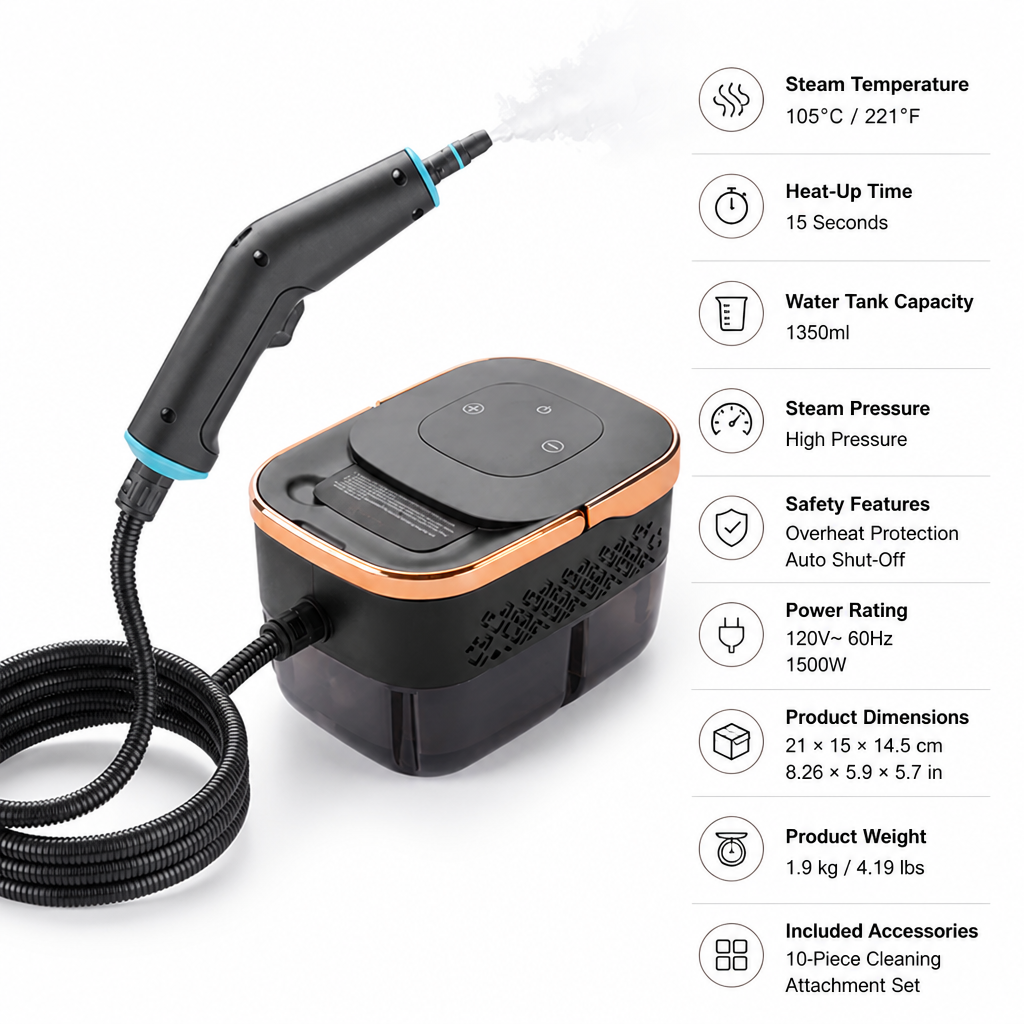 VaporLux™ — Lightning-Fast Steam Power for a Pristine, Germ-Free Home