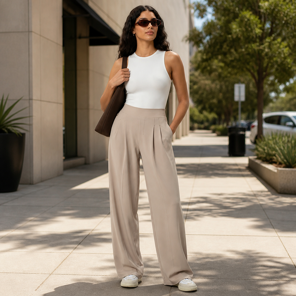 VioraFlex™ Double Pleat Pant — Unleash All-Day Confidence with Effortless Elegance