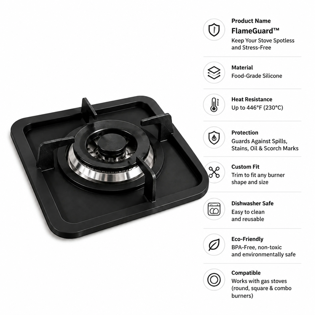 FlameGuard™ — Keep Your Stove Spotless and Stress-Free, No Scrubbing Required