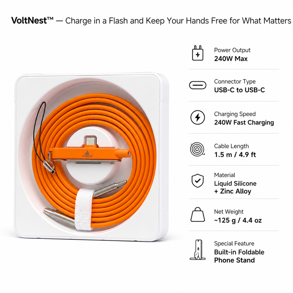 VoltNest™ — Charge in a Flash and Keep Your Hands Free for What Matters