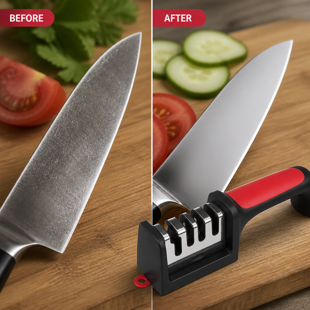BladePulse™ 3-Stage Sharpener — Unleash Razor Edges That Ignite Your Cooking Passion