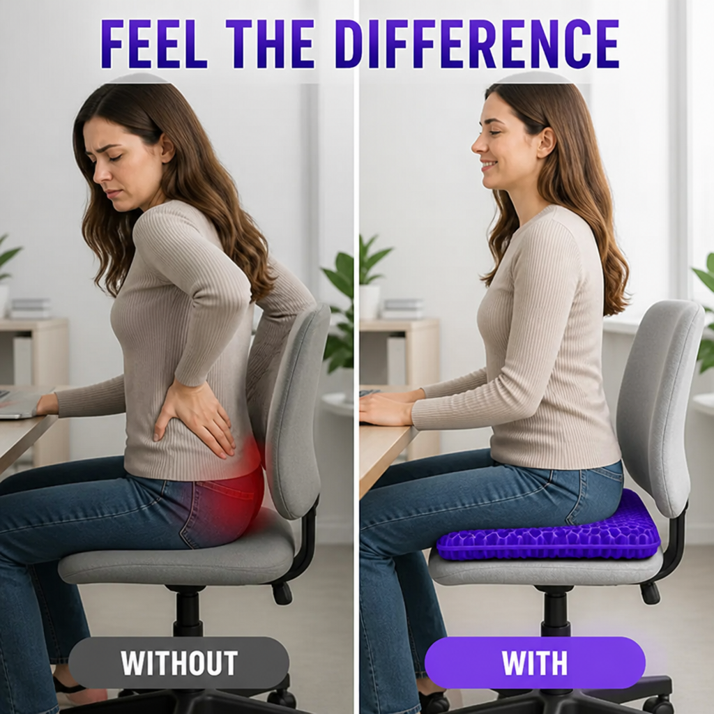 ChillCore™ Gel Seat Cushion — Experience All-Day Cool Comfort and Pressure-Free Support