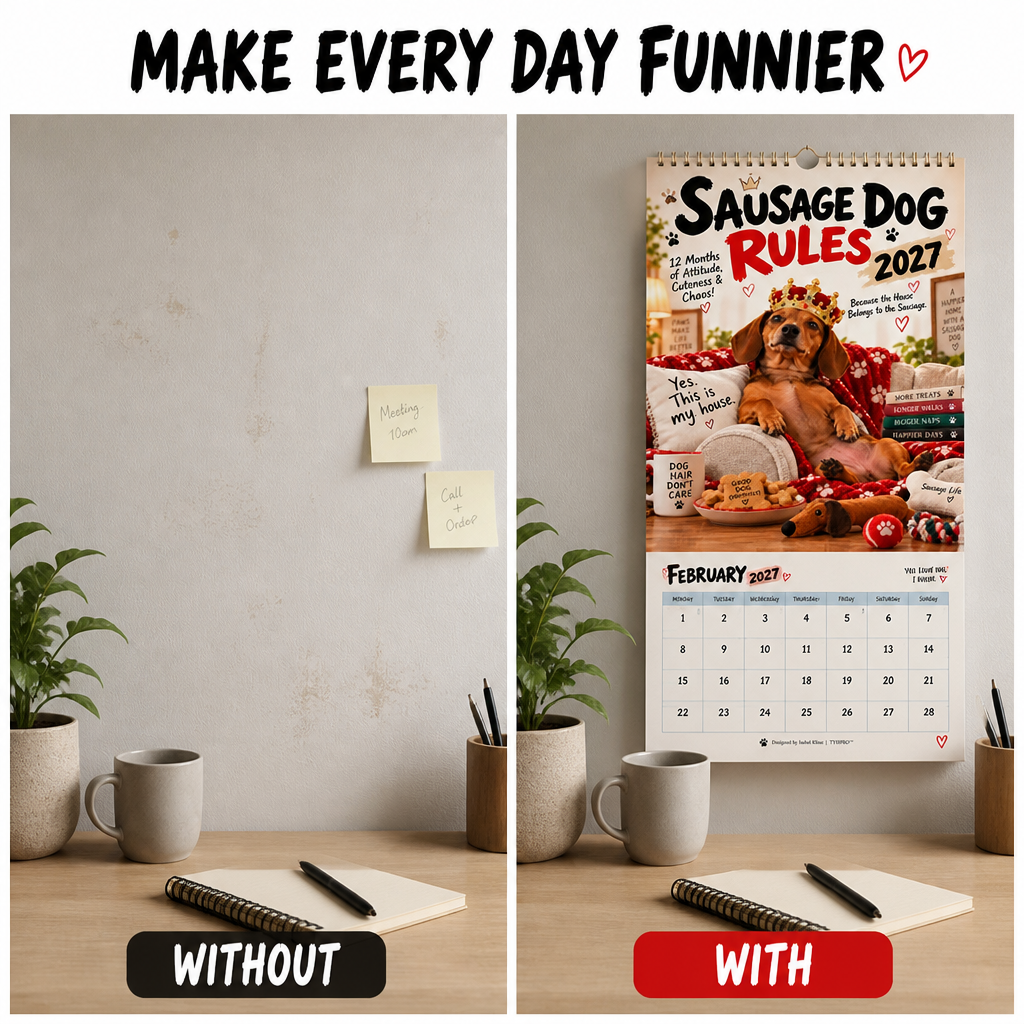 CheekiDachs™ Sarcastic Sausage Calendar — Make Every Day a Hilarious Celebration of Sass and Smiles