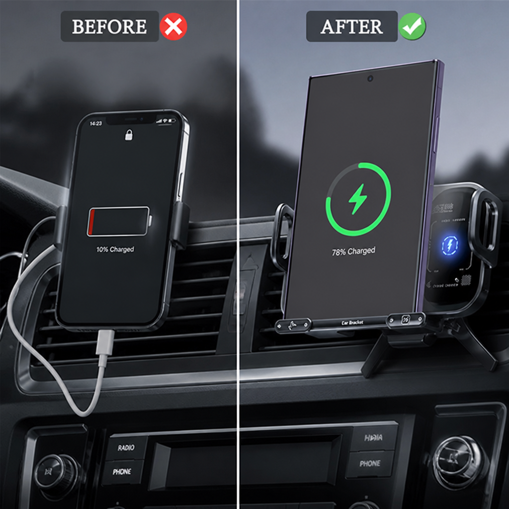 GlideCharge™ — Power Your Drive with Effortless, Hands-Free Charging