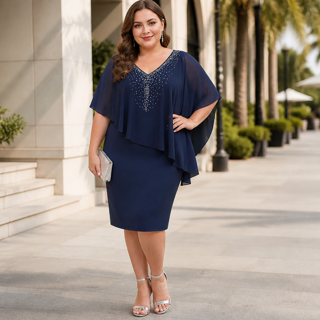 AeroLuxe™ Cape Dress — Command Every Room with Radiant Confidence and Effortless Grace