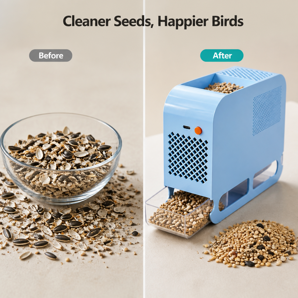 BreezeCrack™ Electric Seed Separator — Pure, Mess-Free Seeds That Keep Your Birds Happy and Healthy