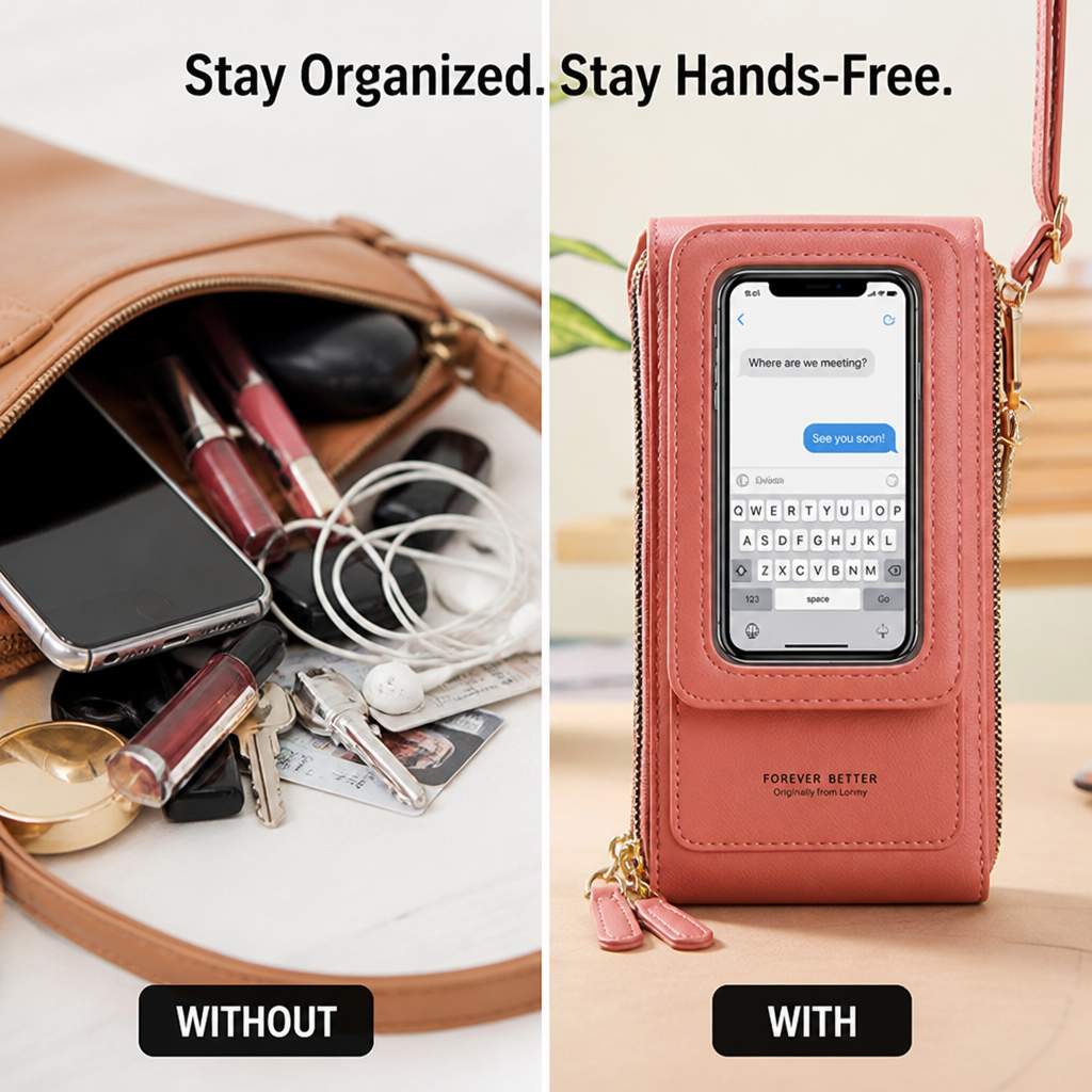 VioraLuxe™ Touchscreen Crossbody — Stay Effortlessly Connected and Secure All Day Long