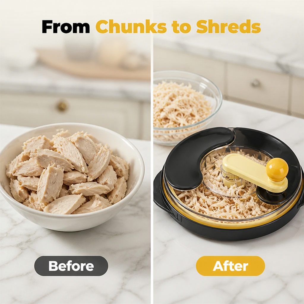 ShredEase™ — Twist to Perfectly Tender Meat Shreds in Seconds