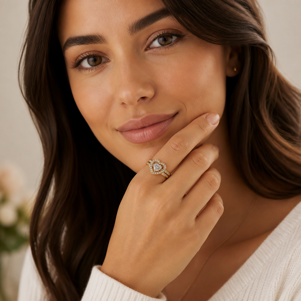 LumaHeart™ Halo Ring Set — Ignite Passion with Every Sparkling Glance