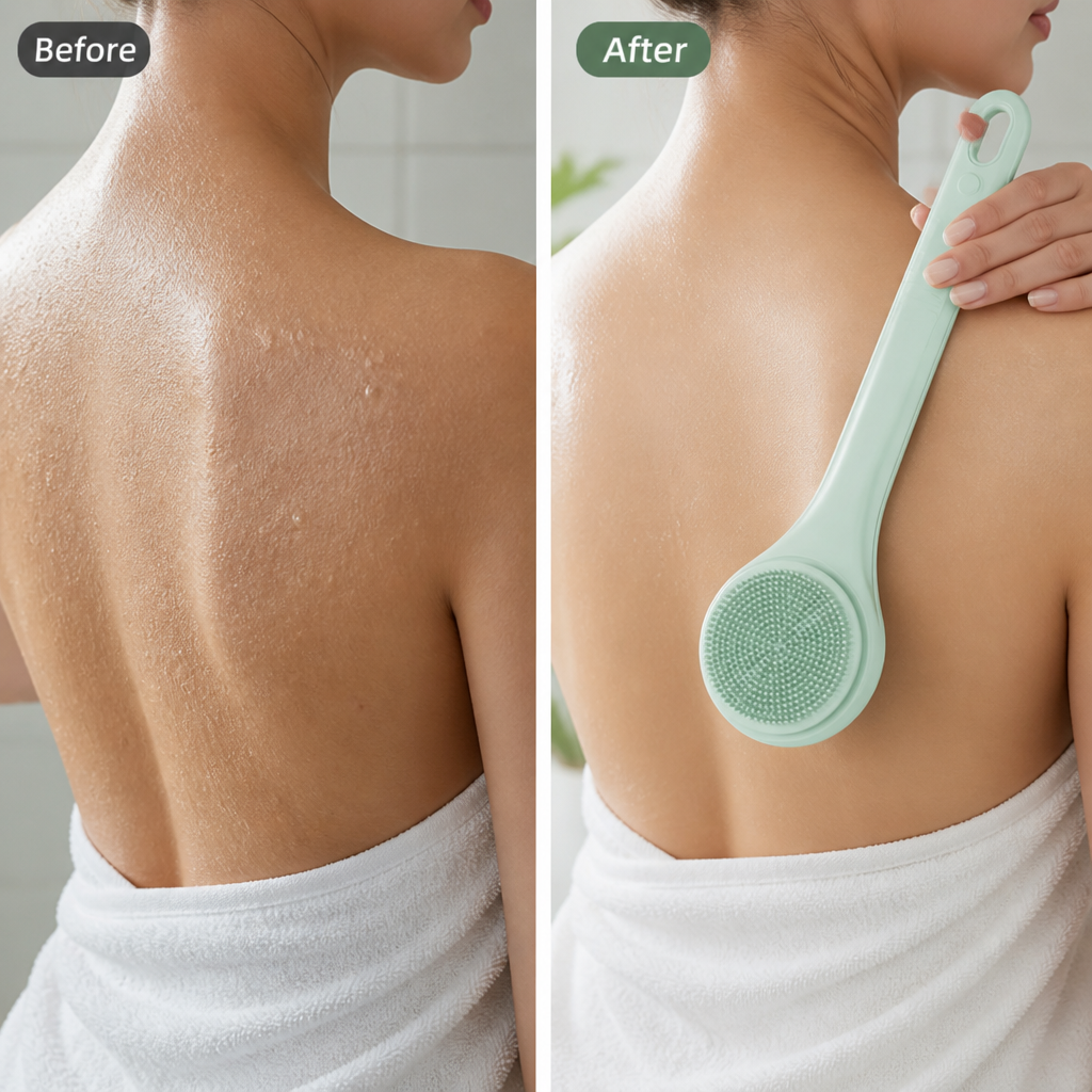 HydraPulse™ Dual Handle Exfoliating Brush — Reveal Silky, Radiant Skin and Feel Reborn Every Shower