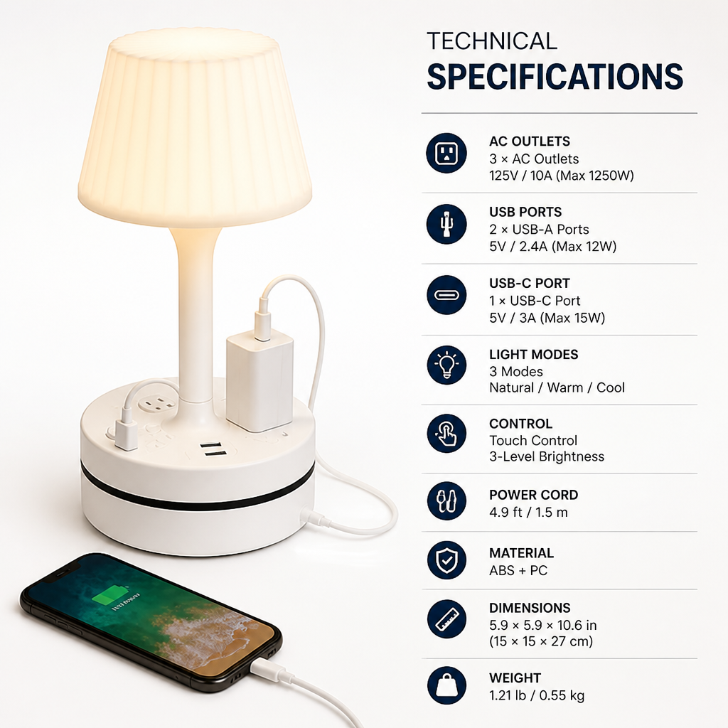 LumeVanta™ — Power Your Night with Perfect Light and Effortless Charging
