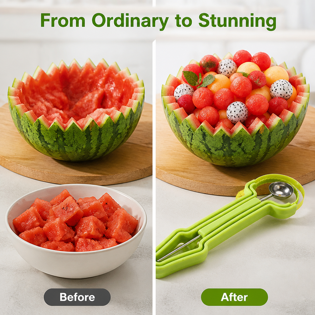 FlairSculpt™ 3-in-1 Fruit Maestro — Create Jaw-Dropping Fruit Art with Effortless Precision