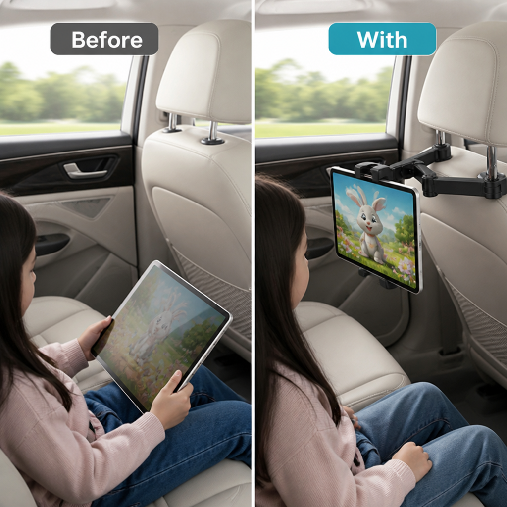 FlexiRide™ Tablet Mount — Turn Every Trip Into a Smooth, Screen-Time Adventure