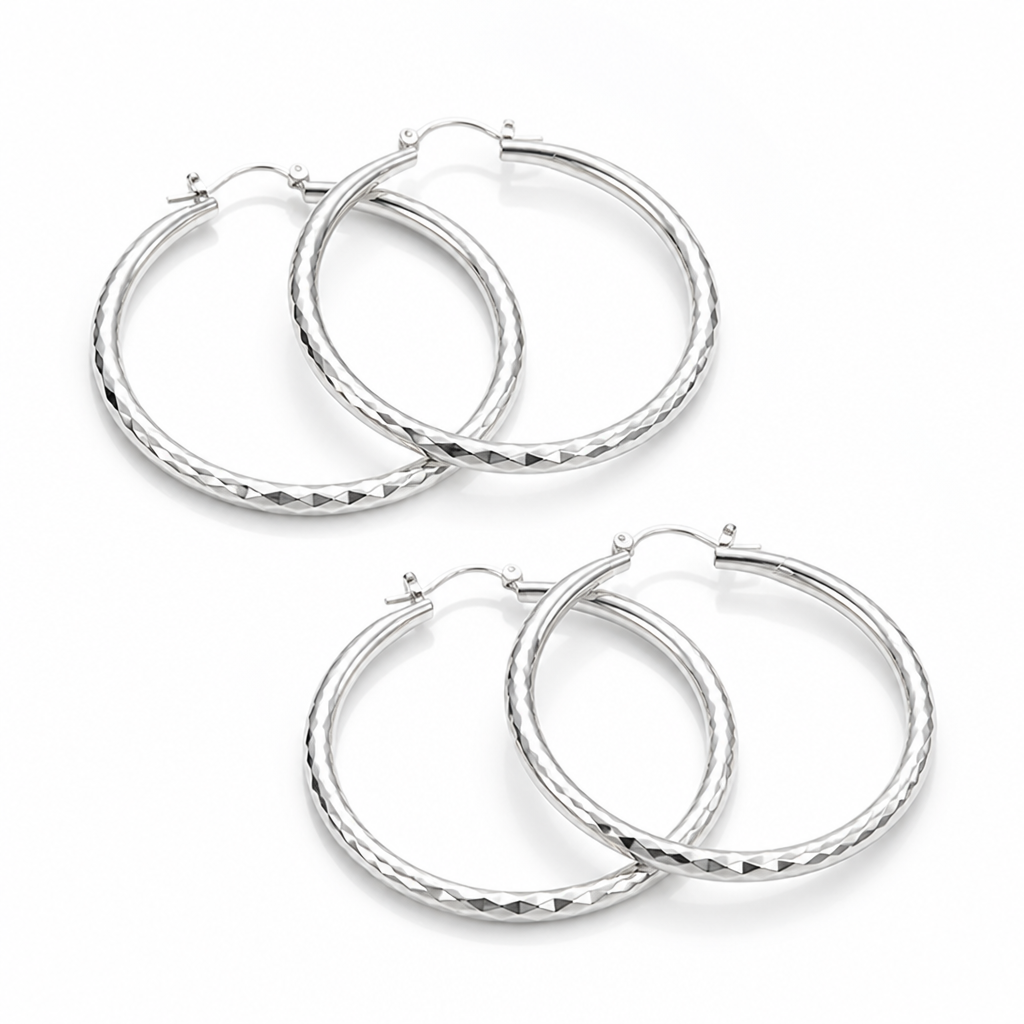 LustraLuxe™ Diamond-Cut Hoop Earrings — Ignite Every Room with Effortless Radiance and Confidence