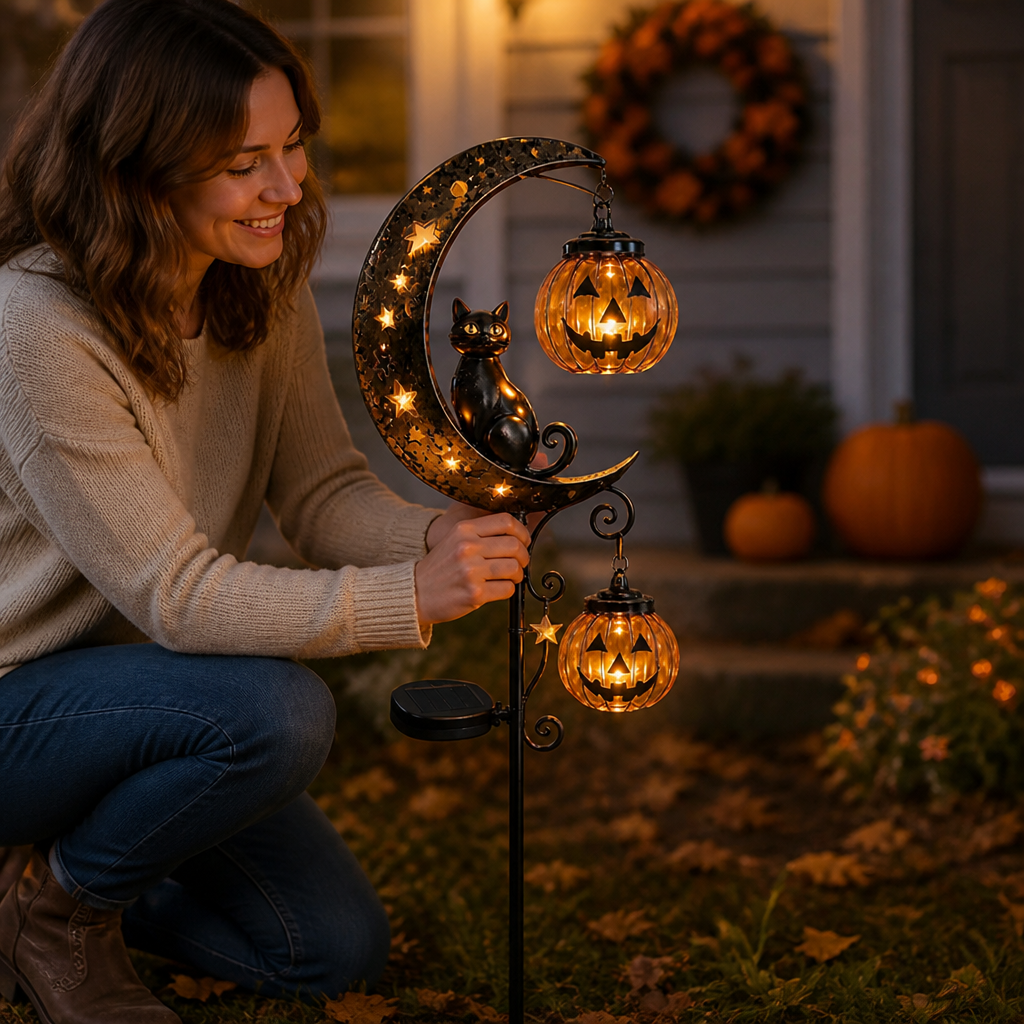 MoonlitMyst™ Solar Pumpkin Stake Light — Turn Your Yard into a Cozy, Magical Halloween Glow That Everyone Remembers