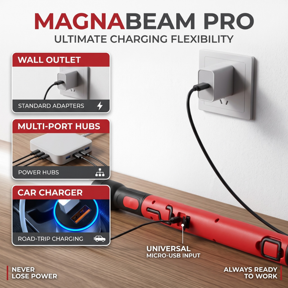 VantaBeam™ — Hands-Free Light That Saves Your Night and Powers Your Phone