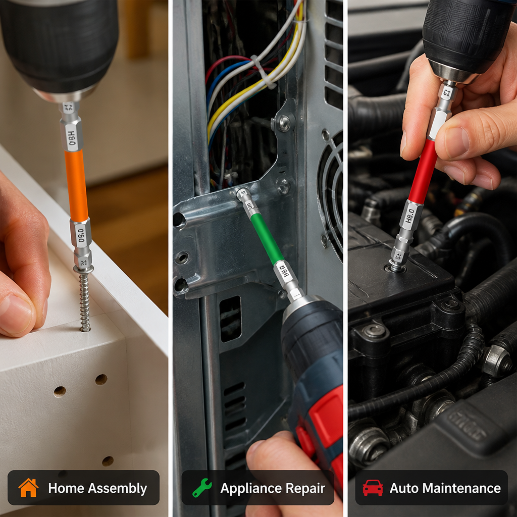 Hexivaro™ Magnetic Screwdriver Bit Set — Never Drop a Screw, Master Every Job with Confidence (8pcs)