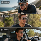 Glarevo™ — Ride comfortably through sun and shade without changing glasses