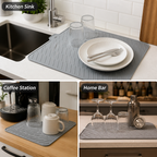 AquaFlow™ Silicone Drying Mat — Take Back Your Counter with Effortless, Splash-Free Drying