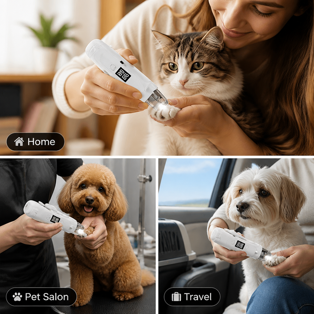 PawLuxe™ 2-in-1 LED Nail Clipper & Grinder — Calm, Confident Grooming Without the Fear or Mess