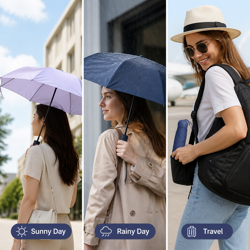 LumaShade™ Mini Travel Umbrella — Your Pocket-Sized Shield Against Sun, Rain, and Wind