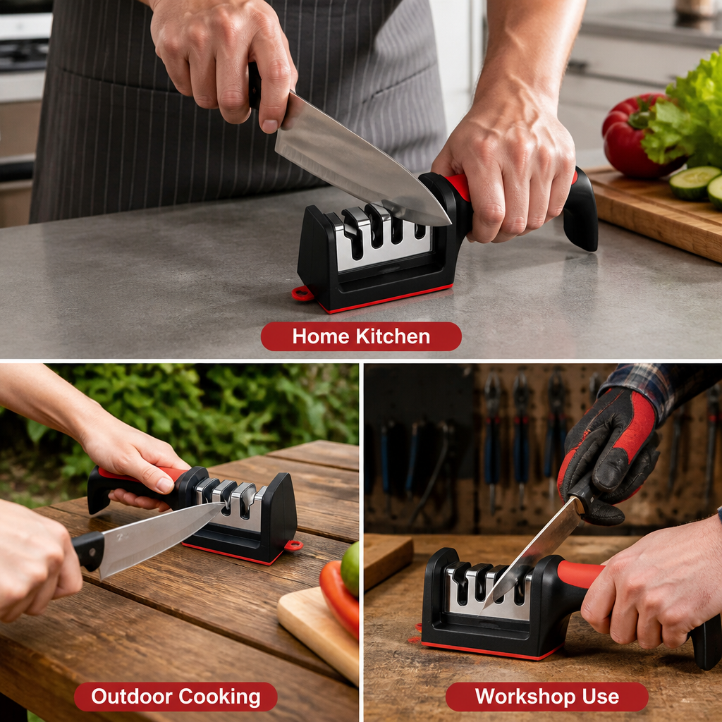 BladePulse™ 3-Stage Sharpener — Unleash Razor Edges That Ignite Your Cooking Passion