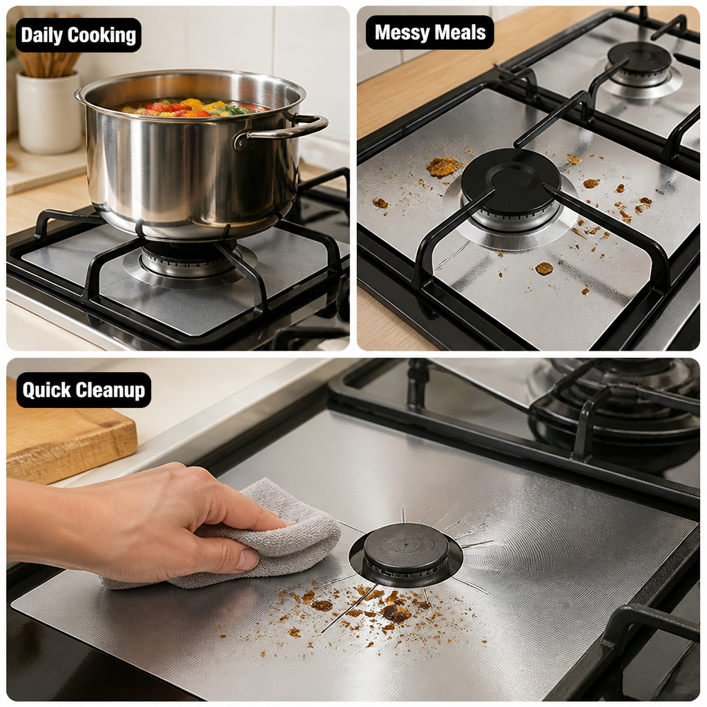 SizzleShield™ — Keep your stovetop cleaner and spend less time scrubbing after dinner