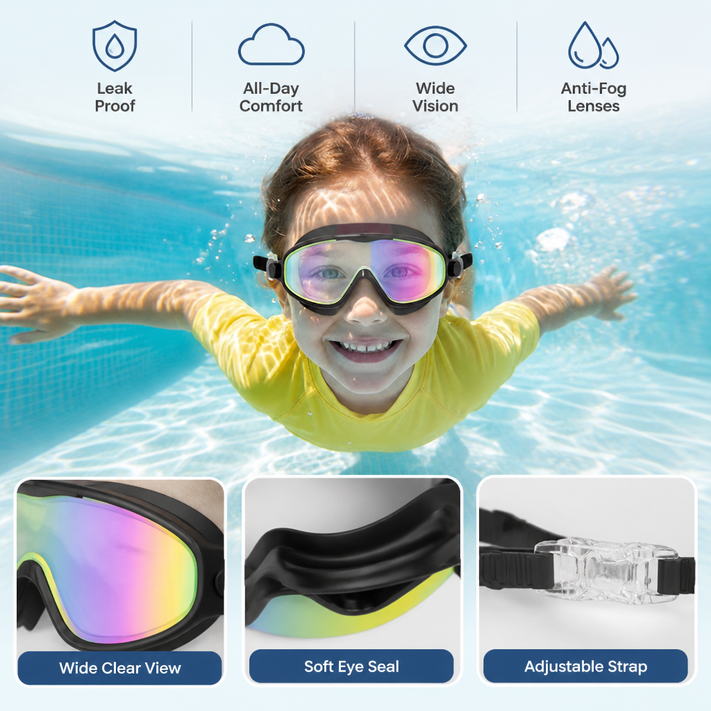 AquaVista™ Goggles — Unlock Your Child’s Joyful, Confident Swim Without Leaks or Irritation