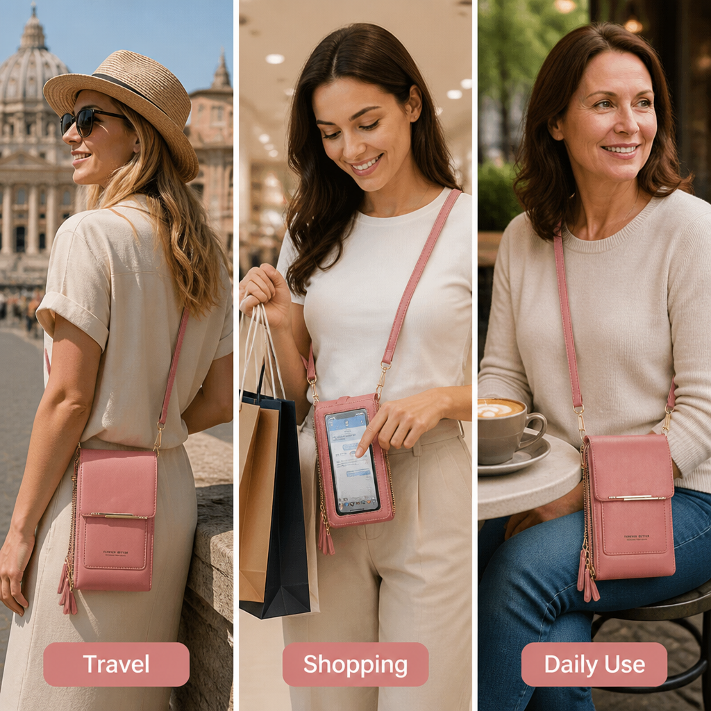 VioraLuxe™ Touchscreen Crossbody — Stay Effortlessly Connected and Secure All Day Long