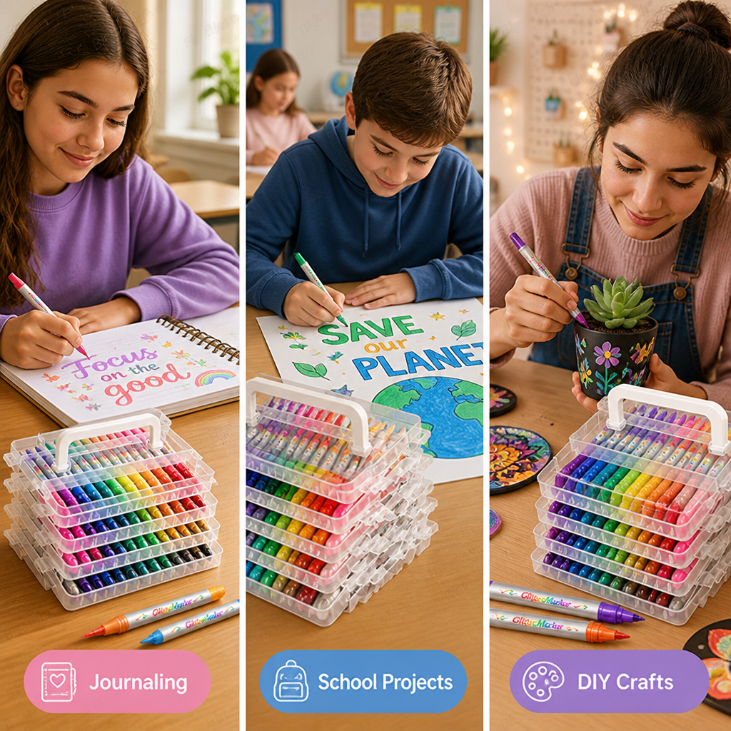 NovaBurst™ Dual-Glow Markers — Ignite Your Creativity with Brilliant Colors That Sparkle and Shine