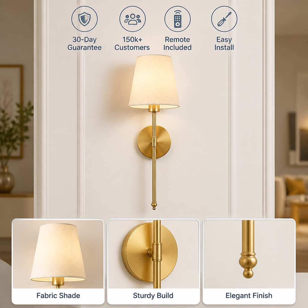 LumiVibe™ Wireless Wall Lamp Sconce — Transform Your Space Into a Cozy, Luxe Retreat Instantly