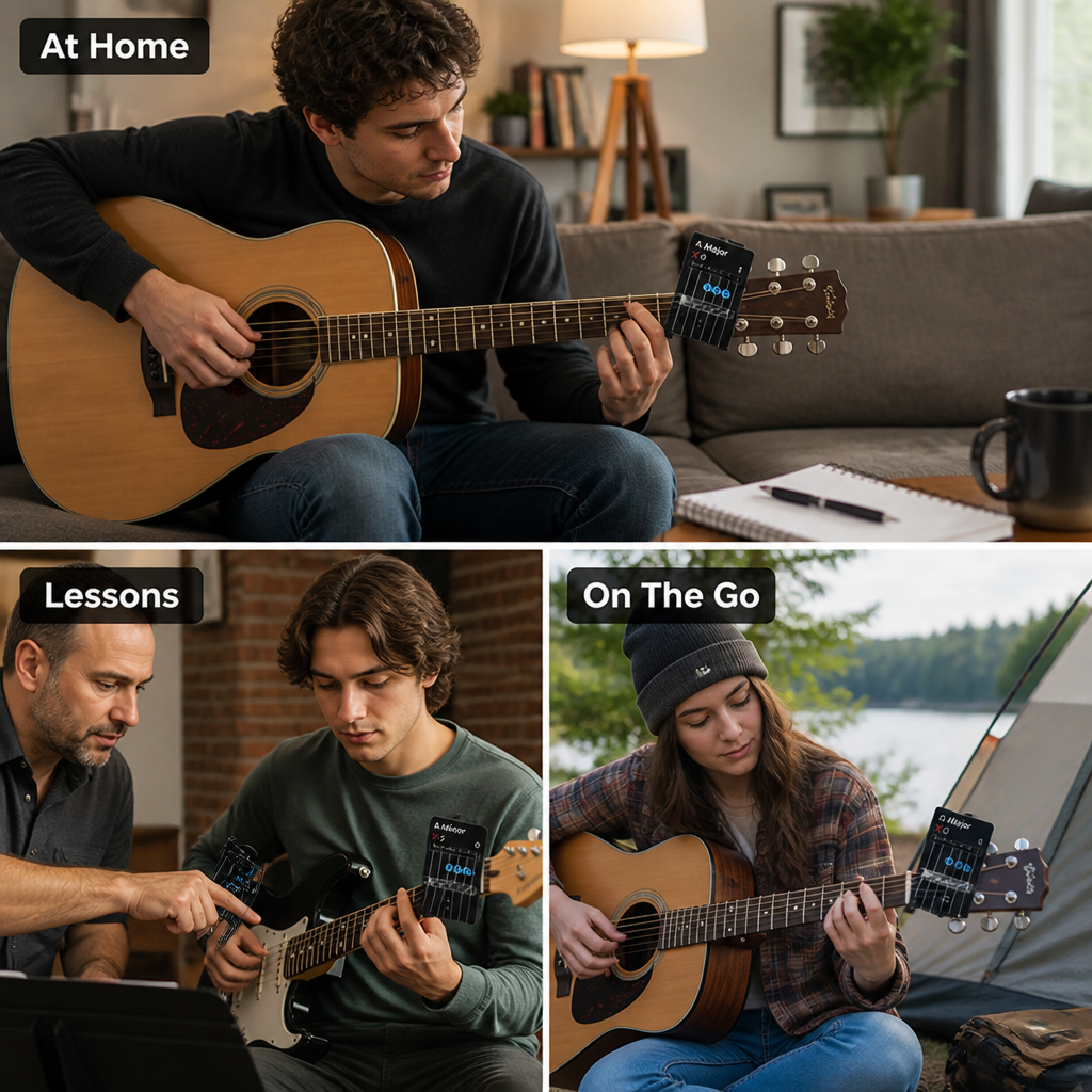 HarmonyGrip™ — Master Guitar Chords Instantly Right Where You Play