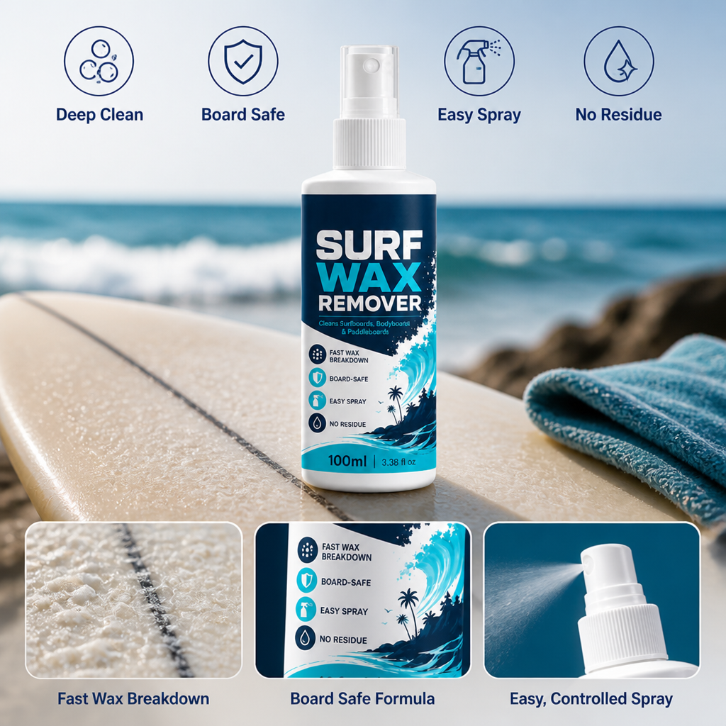 AquaShine™ Wax Remover Spray — Instantly Restore Your Board’s Grip and Shine for Unstoppable Waves