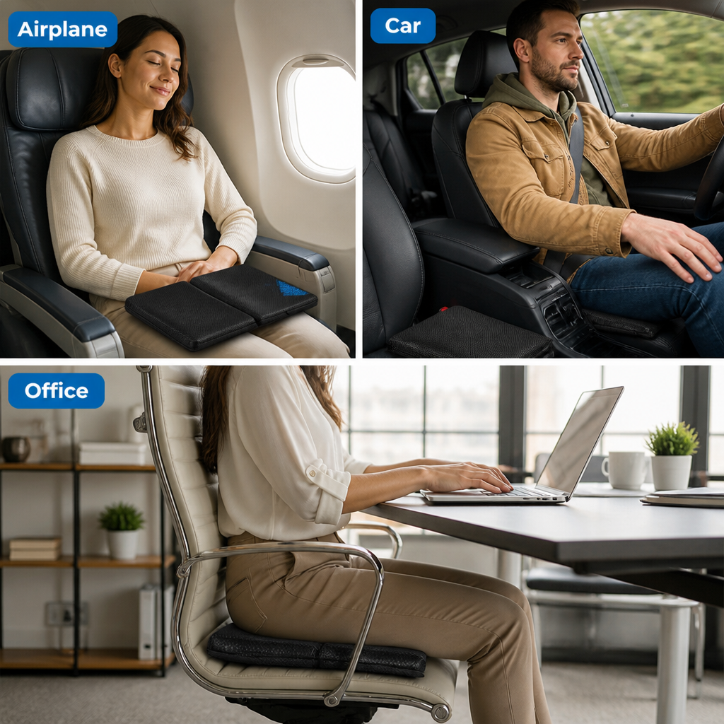 AeroCloud™ Travel Cushion — Experience Cool, Pain-Free Comfort That Keeps You Energized Anywhere