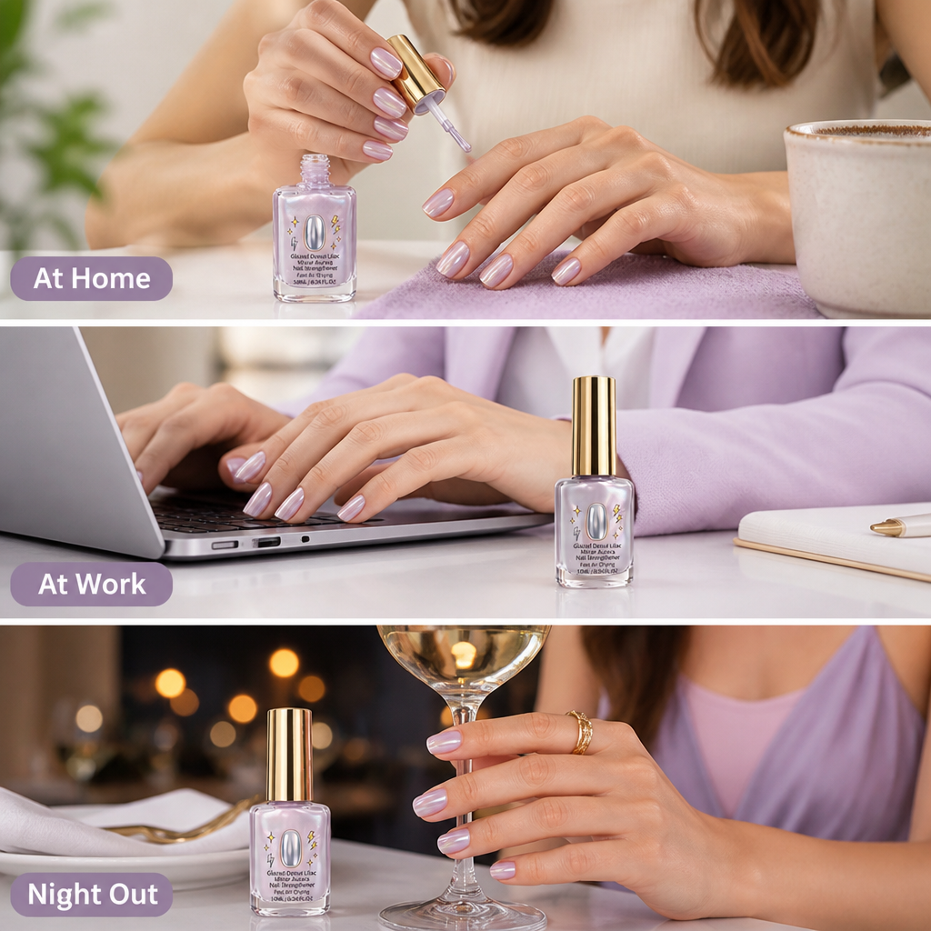 LunaLuxe™ Lilac Mirror Strengthener — Nails So Strong and Radiant, You’ll Own Every Room