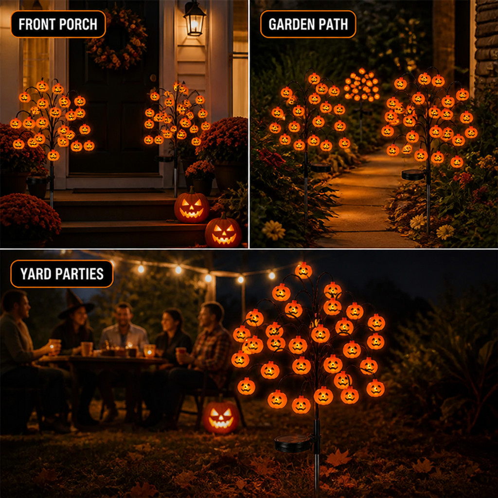 PumpkinGlow™ Pumpkin Branch Lights — Ignite Your Yard with a Spellbinding Halloween Glow