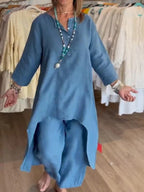 LunaEase™ Linen Casual Two-Piece Set — Effortless Everyday Comfort with Relaxed Style and Breezy Elegance