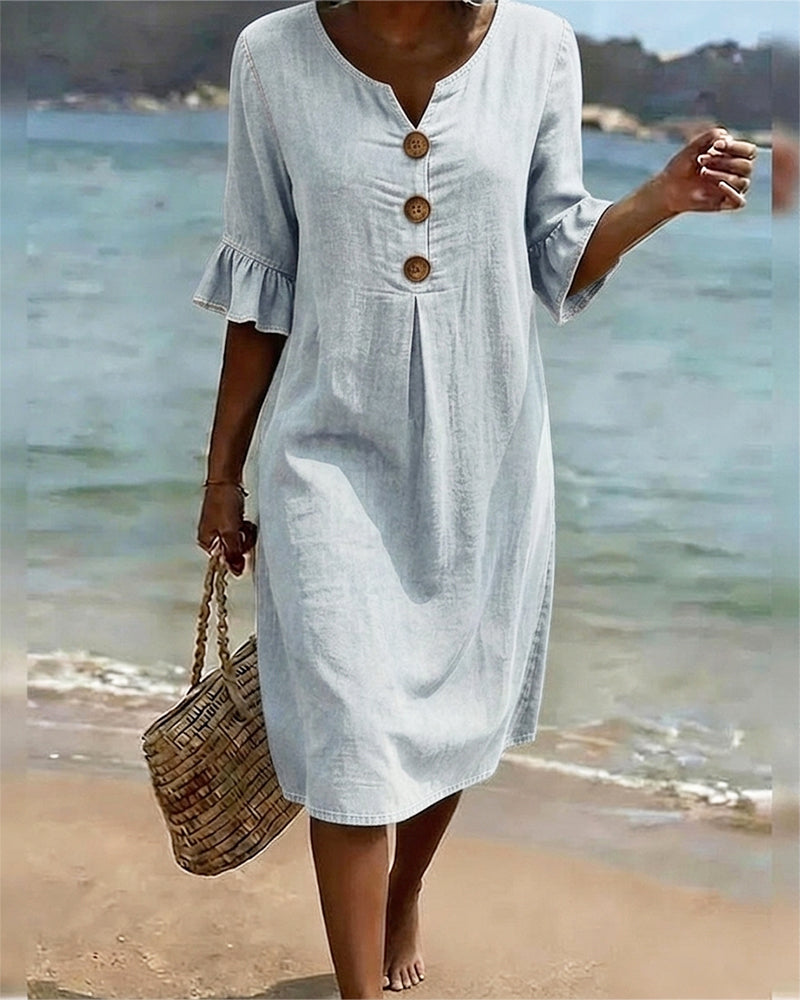 SerenaWave™ Denim Dress — Step Out Feeling Effortlessly Flattering and Confident